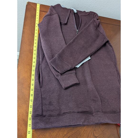 RBX Quarter Zip Hoodie Small Brown Women Cowl Neck Sweatshirt Workout Gym Active - Picture 7 of 9